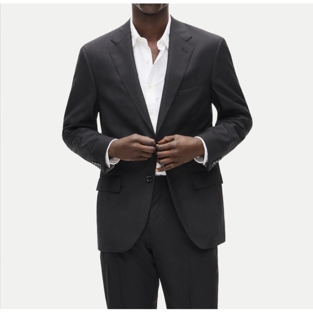 J.Crew Mens Size 40S Crosby Suit Jacket Black Loro Piana Italian Wool BM161 NWT